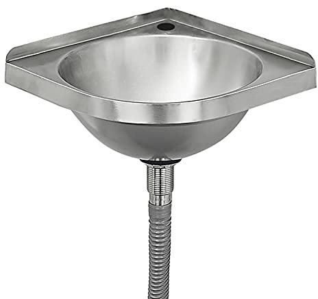 JYBNBBE Kitchen Sink,Corner washbasin Wall-Mounted Stainless Steel washbasin, Bathroom washbasin, Bathroom countertop washbasin, Single Bowl Sink with Faucet and Drain Pipe(Transparent E)