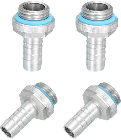 QUARKZMAN 4 Piezas De Accesorio G1/4, Roscado G1/4 Con Boquilla De 8mm OD Para Manguera De Refrigeración Líquida Para PC Para Accesorios De Sistema De Refrigeración Líquida Para PC