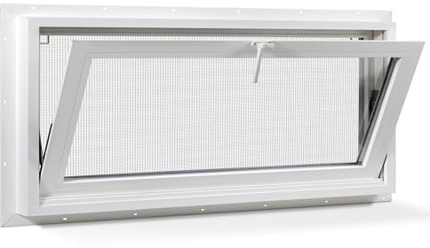 COLORPAPA Vinyl Hopper Basement Window 32 x 16 White
