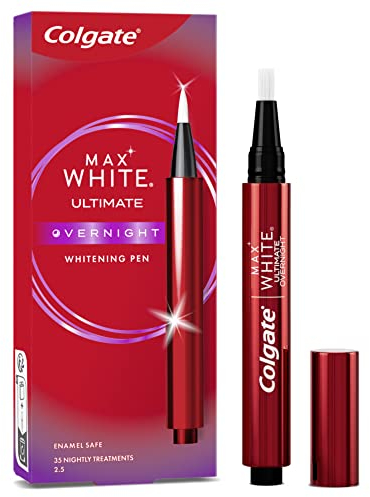 Colgate Whitening Stift Max White Overnight 2,5 ml – effektive & zahnschmelzschonende Zahnaufhellung über Nacht – Zahnaufhellungsstift für weiße Zähne in nur wenigen Schritten