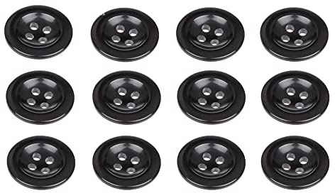 Pack of 12 Black Sew on 18mm Buttons for Braces Trousers Shirts 28L