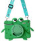 SINQERISHT Tablet Case for Samsung Galaxy Tab A 2019 8.0 Inch (SM-T290/SM-T295) Smart Cover with 360° Swivel Stand/Handle Grip/Shoulder Strap, Shockproof Silicone Cover 3D Cute Dinosaur Case(Green)