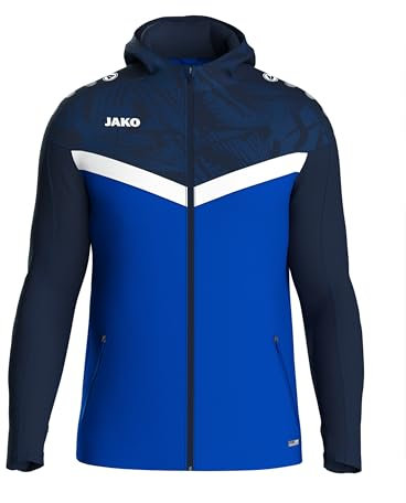 JAKO Iconic Kapuzenjacke - Zipper Hoodie Herren, Bequeme Sweatjacke mit Keep Dry Funktion aus 100% recyceltem Polyester