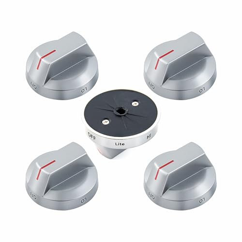 Anniparts DG64-00975A 001 Stove Knobs Replacement Parts for Samsung NE/NX9000T Gas Range Oven Knob Plastic Cooktop Surface Burner Stove Top Knob DG94-04397A Assembly Knobs 5 Pcs
