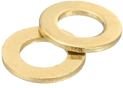 sourcing map M3 Flat Washer 6mm OD 0.5mm Thick Brass Flat Washers 300Pcs | Metal Sealing Gasket Ring for Screws Bolts Nuts