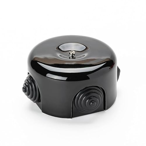 ORION LIGHTSTYLE Scatola di giunzione in ceramica, a baldacchino, con rosetta, colore: nero