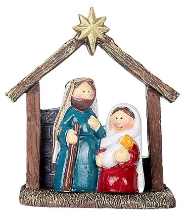 Scene da tavolo per presepe, presepe, Stalla Decorazione natalizia Presepe, Presepe Sacra Famiglia, Statuine del Presepe, Presepe di Natale da mensola da tavolo