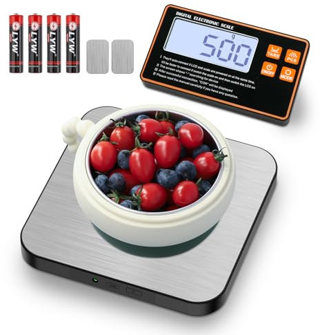 Farerkass Balance de Cuisine Électronique 10kg, Balance Alimentaire Haute Précision 1g, Balance De Cuisine NuméRique avec Écran LCD Rétroéclairé, Smart Digital en acier inoxydable Fonction Tare