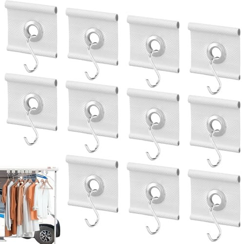 NICKLIN 12 Colgadores de Accesorios para Toldo de RV 12 Ganchos en S,Ganchos para Toldo autocaravana para 5/6 mm–7/8 mm,Ganchos para Tiras de Tubos para Camping,Caravanas