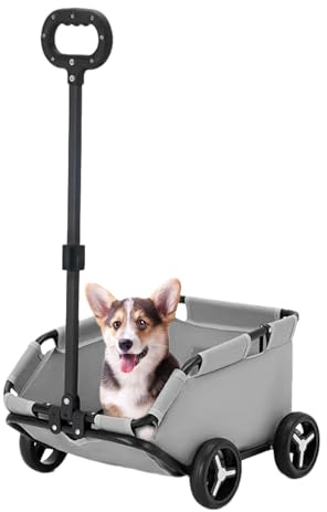 Barnvagn för små hundar, kattvagnar, barnvagn med hjul för hund- och kattbur, lätt hopfällbar vagn för resor, shopping, promenader, lek