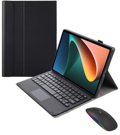 Custodia con Tastiera per Honor Pad 10 / Tablet 10 12,1 pollici 2025 con Touchpad Tasti quadrati Tastiera Bluetooth 5.0 e Mouse Dual Mode(Black)