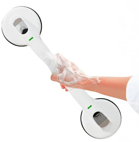 Mannicix Poignée de Baignoire, Barre d'Appui à Succion pour Salle de Bain | MAX 150 KG 45 CM Douche Barre d'appui À Succion pour Baignoire Âgées, Sans Perçage, pour Enfants et Seniors