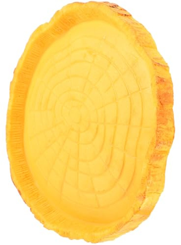 Bassine pour Reptiles en Résine Jaune, Bol d'eau et Nourriture | Entretien Facile, Surface Résistante à L’usure, pour Hérisson et Lézard, Usage en Terrarium