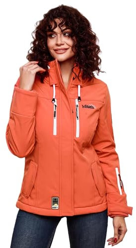 MARIKOO Damen Softshelljacke Übergangsjacke mit Kapuze Kleinezicke Coral Gr. M