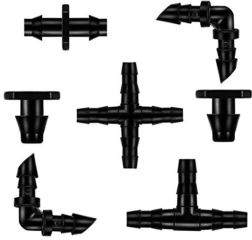 300 Pezzi Kit Per Irrigazione a Goccia, HOINCO Sprinkler Irrigation Hose Joint Per Tubo Da 1/4 Di Pollice, Sistema Di Irrigazione a Goccia, Adatto Per Prato Inglese Del Giardino