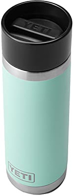 YETI Rambler 18 oz Bottle, Stainless Steel, Vacuum Insulated, with Hot Shot Cap, Seafoam