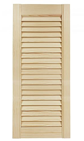 DecoMeister Puerta de Lamas Tipo Persiana de Lumbrera de Celosía de Madera Maciza de Pino Para Armarios Frente de Mueble con Listones Abiertos de Dimensiones 294x720 mm Producto Individual