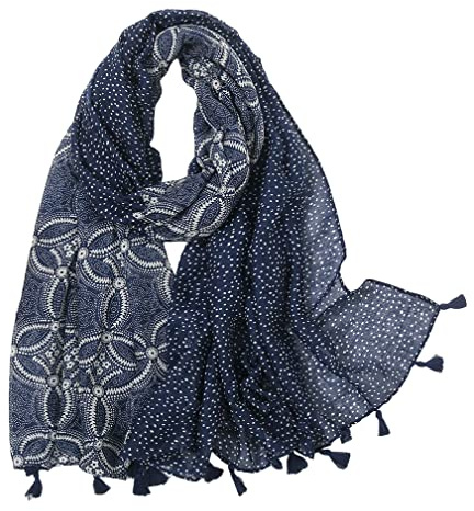 MAIRY Sciarpa da donna Loop in viscosa alla moda Scarf con stampa multicolore, MA140, XXL