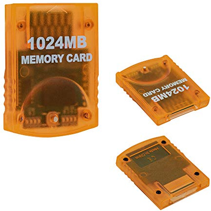 Tolesum Memory Card 1024MB(16344 Blocks) 8 Data Areas for Gamecube and Wii Console, Orange 1024MB