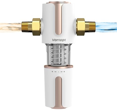 Vortopt Sedimentfilter mit Spin-Down-Funktion, automatischem Rückspülsystem, Hauswasserfilter für Brunnenwasser, Sedimentrückspülfilter, 40-Mikrometer-Spüldünfilter, Q700
