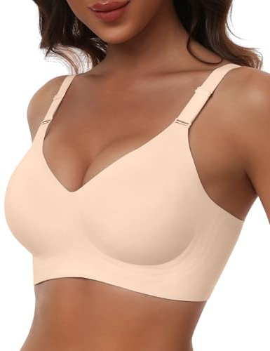 HORISUN Wireless Push Up Full Coverage Bra for Women Seamless Bras with Soft Support Comfort T Shirt Bralette