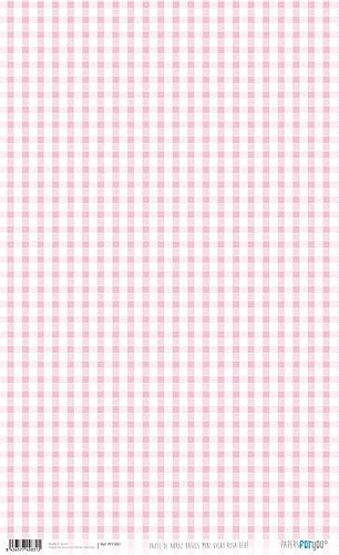 Papers For You Papel de Arroz 54x33 cm 25-30 gr. (Basics Mini Vichy Rosa Bebe)