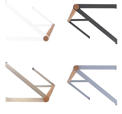 Natural Goods Berlin 2x Kleider-Stange GARD REINICKENDORF | Wandmontage | Kleider-Stangen-Halter aus Metall in Schwarz | 50cm Rundstab aus europäischem Eichen-Holz | Ideal als Garderoben-Stange