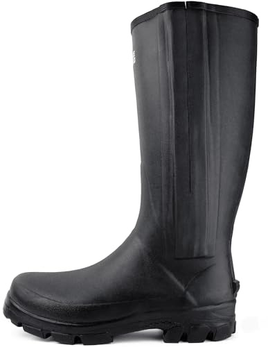 Savage Island GlenSZ - Botas de agua con cremallera lateral y forro de neopreno, Black, 45 EU