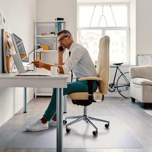 Floortex® Valuemat® Basic Vinyl Rectangular Multi-Purpose Floor Protection Mat for Hard Floors - 90 x 120cm