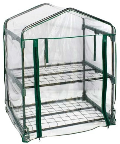 AC - Mini Invernadero de Acero y PVC - Incluye Puerta Enrollable - Cubierta para Cultivos, Plantas - Portátil - Interior y Exterior - Jardín - 69 x 49 x 95 cm