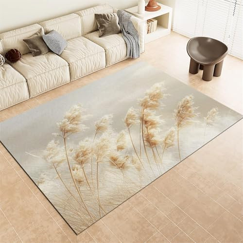 Srigzcaly Tappeti Soggiorno Tappeto Super Morbido In Flanella Antiscivolo Canne Gialle Autunnali Tappeti Lavabili Home Decor Per Camera Da Letto, Camera Dei Bambini 60x90cm, Marrone