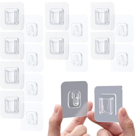 8 paia di ganci da parete a doppia faccia, ganci multifunzionali, impermeabili, resistenti all'olio, Ganci Trasparenti Forti Senza Cuciture per Bagno Cucina Soggiorno Ufficio