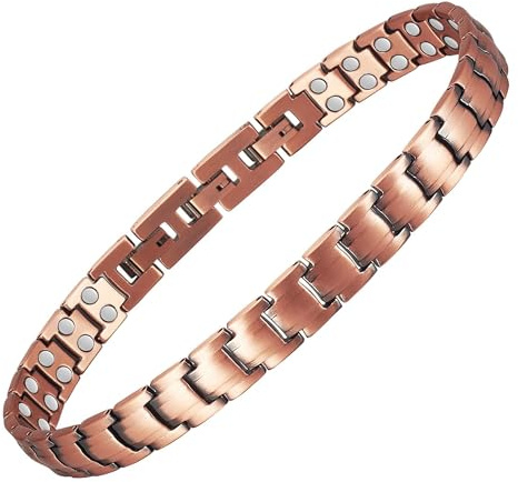 YOIHOJET Pure Copper Anklet, Women Copper Magnetic Anklet, 9.52 IN Coppers Ankle Bracelet with 3500 Gauss Magnet, Pure Coppers with Magnets for Feet & Ankles