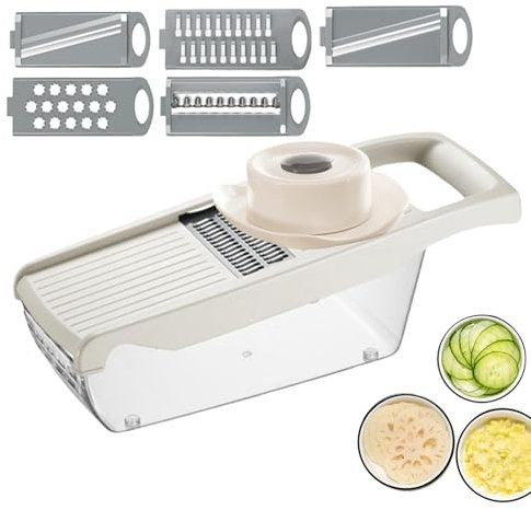 Affettatrice mandolina da cucina, tritatutto con contenitore | Gadget da cucina per triturare il formaggio,Affettatrice di pomodoro regolabile da cucina per patate, zucchine, pomodori