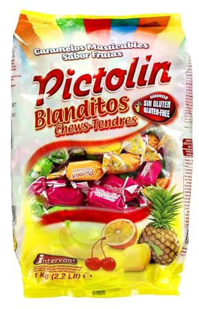 Deliex - Caramelos masticables blanditos Pictolin con sabor a frutas - Bolsa de 1kg
