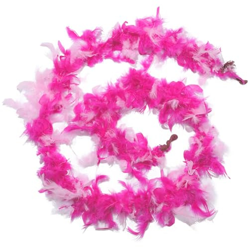 GORGECRAFT Boa en Plumes de Dinde de 2m Boa en Plumes Charleston de 14cm Plumes de Dinde Roses Boas Moelleux Bordure à Franges pour Idées de Fête Preppy Robe de Danse de Mariage Vacances d'halloween