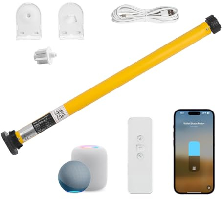 Smart Blinds Motor for 1.5(38mm) Shade Tube Work with Homekit, Build with Matter Over Thread, Type-C Rechargeable Roller Shade Motor, Work with HomeKit, Home Assistant, Alexa, Motorized Blinds