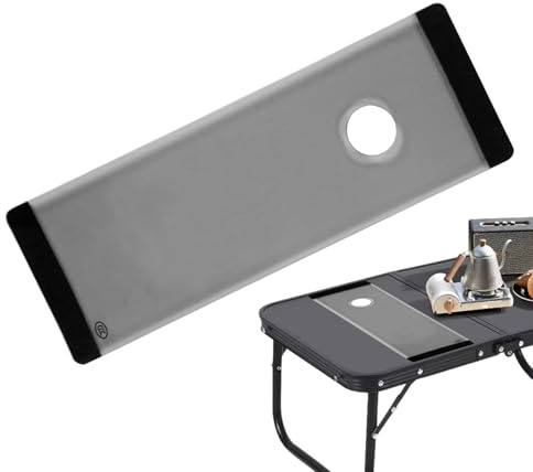 Générique Tempered Glass Camping Table | Lightweight Tray for Hiking, Extending Table Accessory for Outdoor Dining Picnic Garden