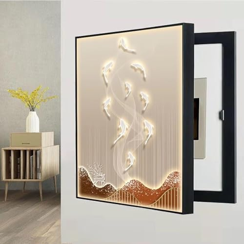 Couvercle de Panneau Électrique avec Peinture Décorative, Armoire de Boîte à Fusibles Cachée, Étanche à l’Eau et à la Poussière pour Maison et Bureau(G,30x40cm)