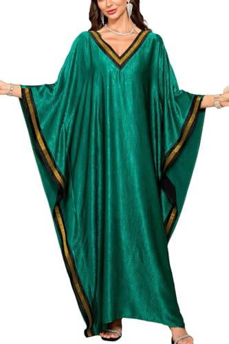 YouKD - Kaftano lungo da donna, stile bohémien, copricostume da spiaggia, vestito maxi, taglia unica, abbigliamento da casa, Taglia unica
