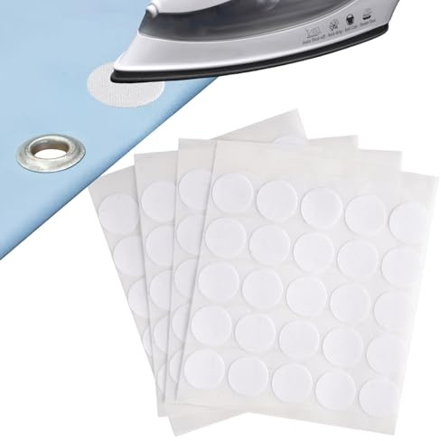 100 Pezzi Toppa Occhielli Stirnabile,Diametro 20mm Toppe con Occhielli Termoadesive per Cordini,Ripara I Buchi,Toppe di Riparazione Autoadesive Rotonde per Giacche,Pantaloni,Borse,Biancheria da Letto