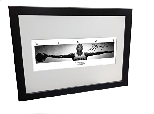 Michael Jordan WINGS Autogramm-Bilderrahmen, 30,5 x 20,3 cm, A4 Chicago Bulls Basketball
