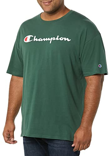 Champion Maglietta Classica da Uomo in Jersey Script, Verde scuro-y07718, L