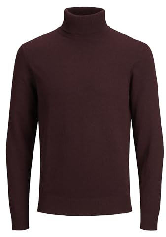 JACK & JONES Jjeemil Knit Roll Neck Noos Camiseta Cuello Alto, Rojo (Port Royale Detail: Melange), X-Large para Hombre