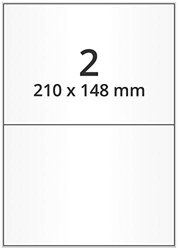 Labelident Versandlabel - 210 x 148 mm - 1.000 selbstklebende Etiketten auf 500 DIN A4 Bögen I Versandlabels A5 für DHL, DPD, Fedex, GLS, Hermes, UPS - Für Laserdrucker & Inkjet I Papier matt