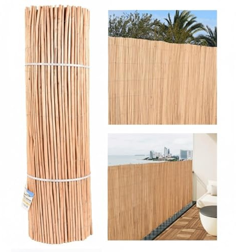 Suinga Geflochtener Weidenzaun 1 x 5 Meter | Natürlicher Garten-Sichtschutz | Weidenmatte mit 85% Sichtschutz | Dekorativer Zaun