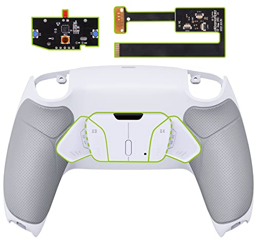 eXtremeRate Goma Grip Programable RISE4 Remap Kit para ps5 Mando Modelo BDM-010 BDM-020 Actualización Board & Carcasa Trasera & 4 Palancas Botones Accesorios para ps5 Control-NO Incluye Mando(Blanco)