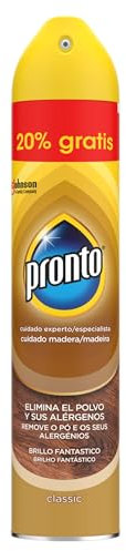 Pronto Limpiador Aerosol Classic, para Muebles, Antipolvo y Abrillantador, 250 ml + 20%