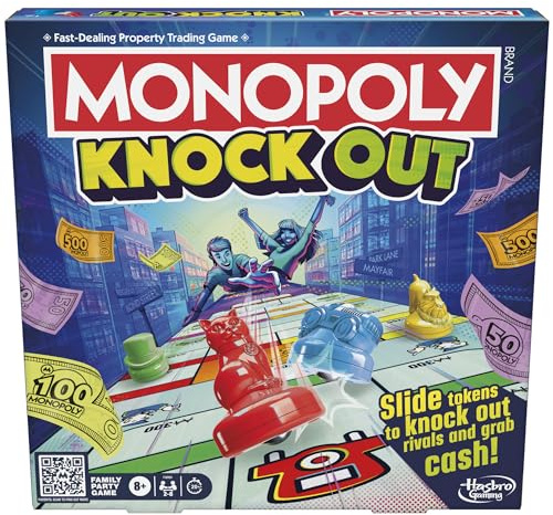Hasbro Gaming Monopoly Knockout, Board Game for 2-8 Players, Family Games for 8+ Year Old Kids and Adults