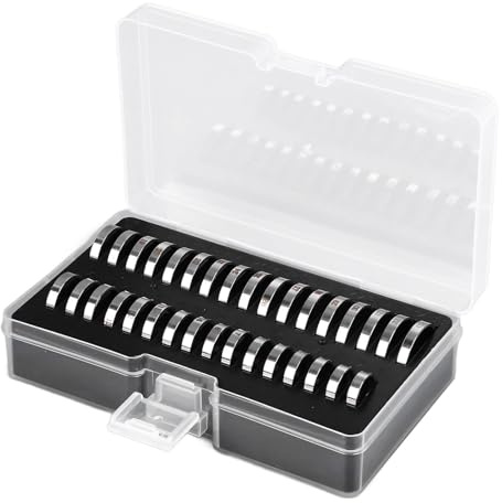 Jiawu Ring Sizer Measuring Tool, Stainless Steel Ring Size Guage, Finger Rings Gauge, Finger Sizing Set with Storage Box, Measures Size 1-33 for Jewelry Making, JIAWUFAZTX72CYG